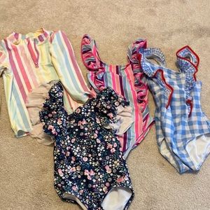 Girl target & ruffle butts swimsuit lot size 6/6x 1 rash guard and 3 one pieces